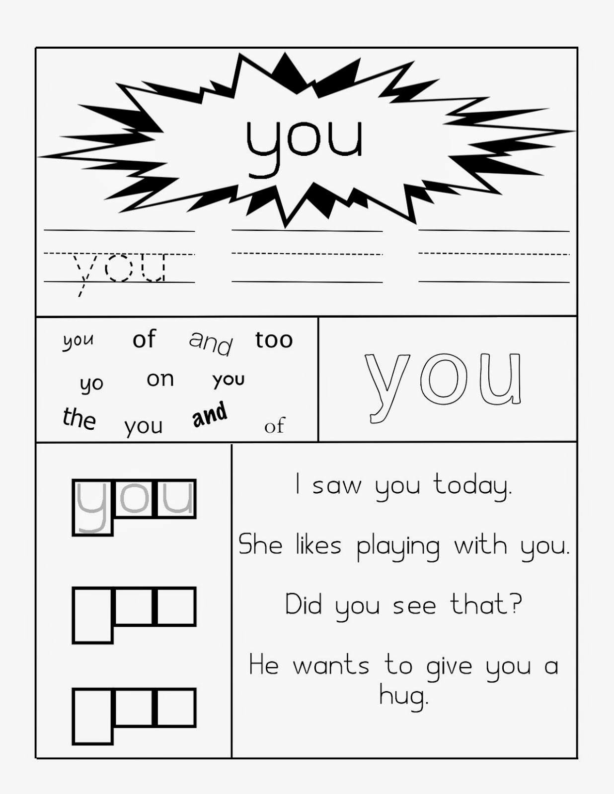 Learning Through Mom: Sight Word Worksheets