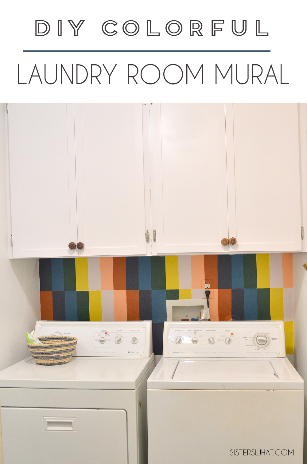 Easy Laundry Room Mural How to Paint Faux Tile Sisters, What!