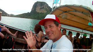 Longtail boat ride from Ao Nang to Railay - Longtail boat selfie of Dave