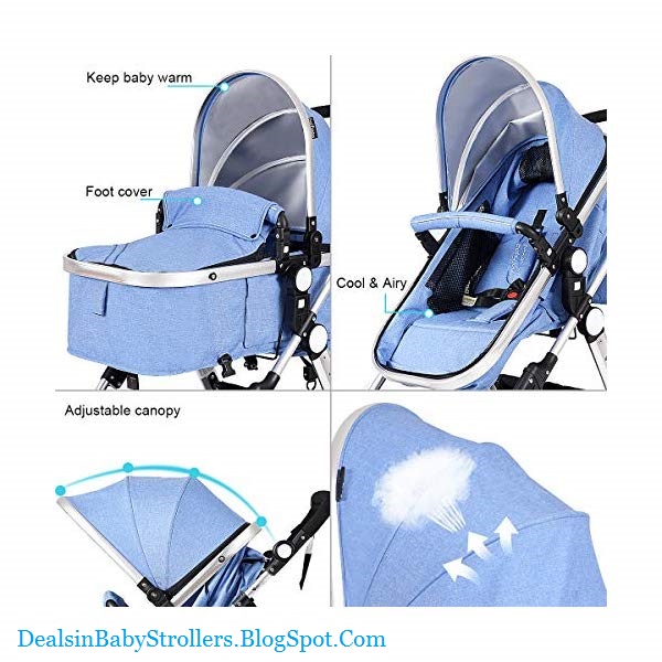 RECLINING BABY STROLLER CARRIAGE BABYJOY CONVERTIBLE BASSINET