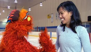 Murray skates at ice skating school. Sesame Street Episode 4421, The Pogo Games, Season 44.