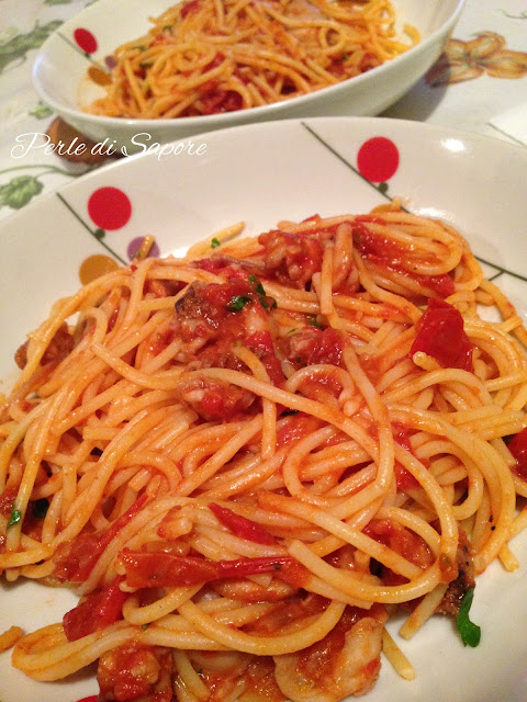 spaghetti con polpo e pomodoro
