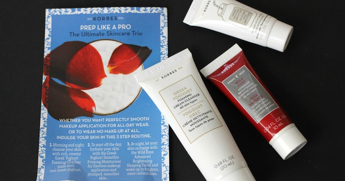 Korres Greek Yoghurt Foaming Cream Cleanser, Greek Yoghurt Smoothie Priming Moisturizer and Wild