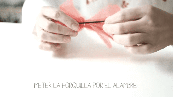 Manualidad flor de tul diy