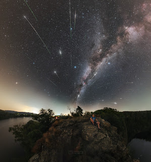 Maximum roje Perseid nad Sečskou přehradou. Foto: Petr Horálek.