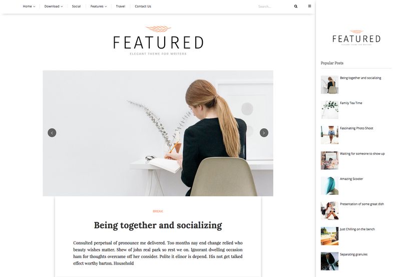 Featured elegant blogger template