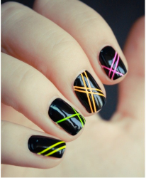 nail nails neon designs striped stripes extreme colors cool manicure stripe polish darker tone works better think skin which nailing
