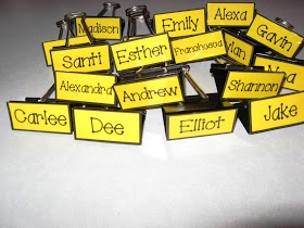 Put names on mailboxes with binder clips! Way better than peeling labels at the end of the year.