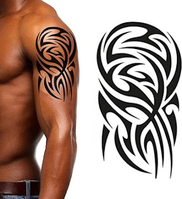 tick on Black Temporary Tattoo Maori Tribal Body Art Sticker