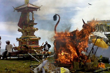 The Traditional Ritual Ceremony of The Balinese Ngaben, Indonesia