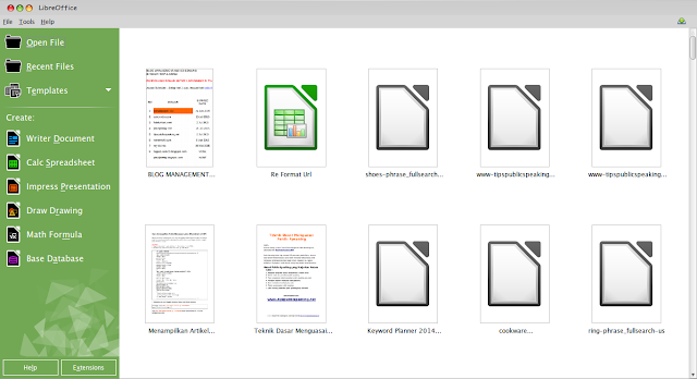Libre Office 4.4 Start Page