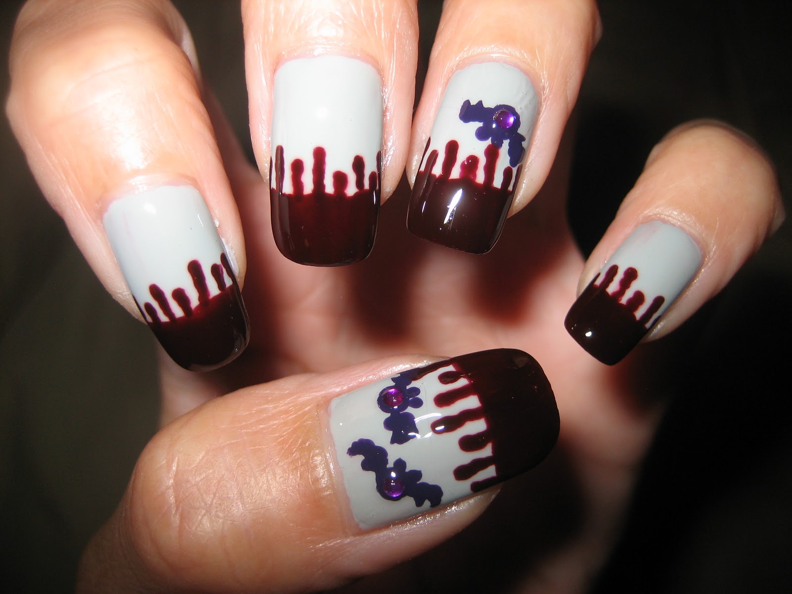 Awesome Nails By Nicole Dripping Blood Halloween Nails!
