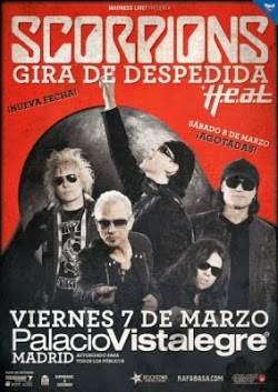 Nueva fecha de Scorpions en Madrid en marzo con HEAT de teloneros