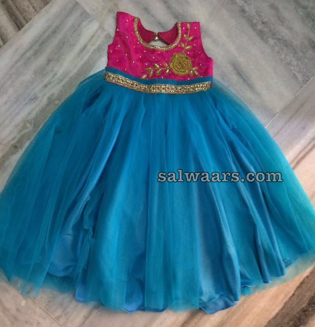 sky blue frock designs