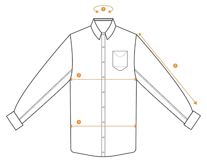 How do I measure men's button down casual shirts?