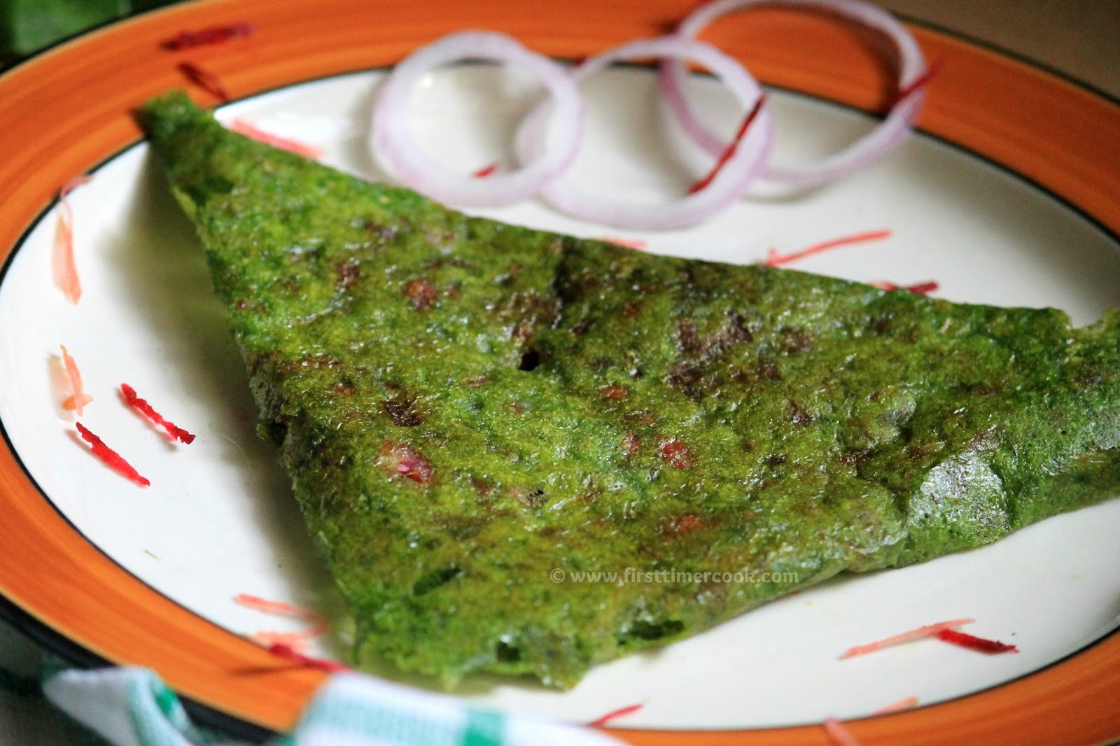 First Timer Cook Stuffed Spinach Rava Dosa without All Purpose Flour (maida)