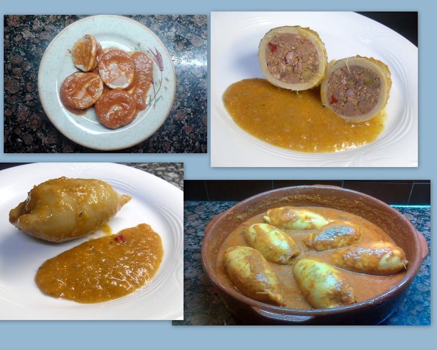 Calamares rellenos de carne.