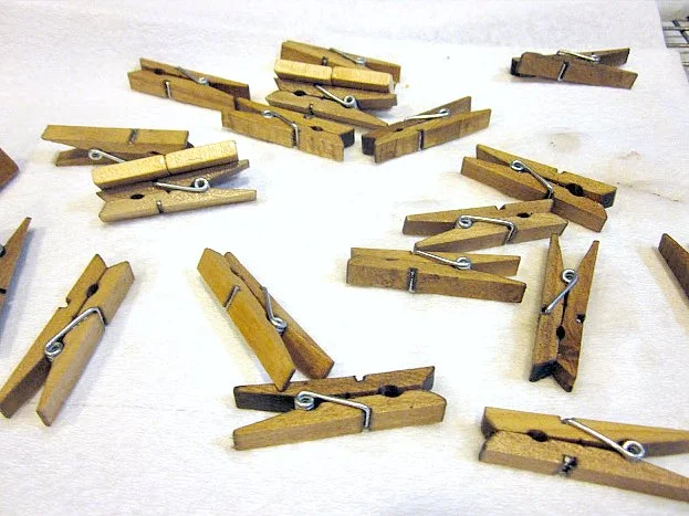 Antiqued clothespins