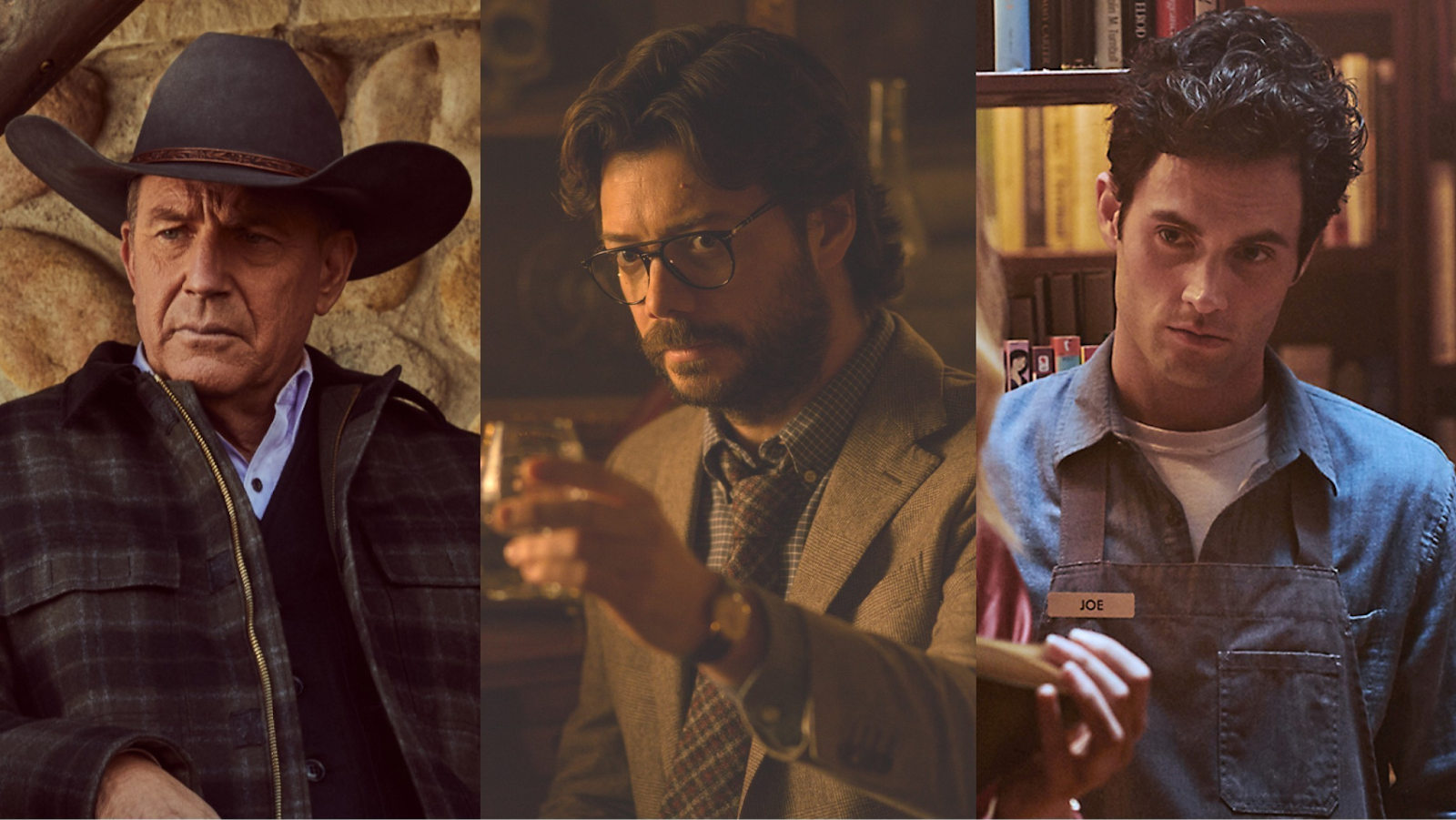 Yellowstone Kevin Costner John Dutton Paramount Network Money Heist La casa de papel the Professor Sergio Marquina Álvaro Morte Netflix You Joe Goldberg Penn Badgley