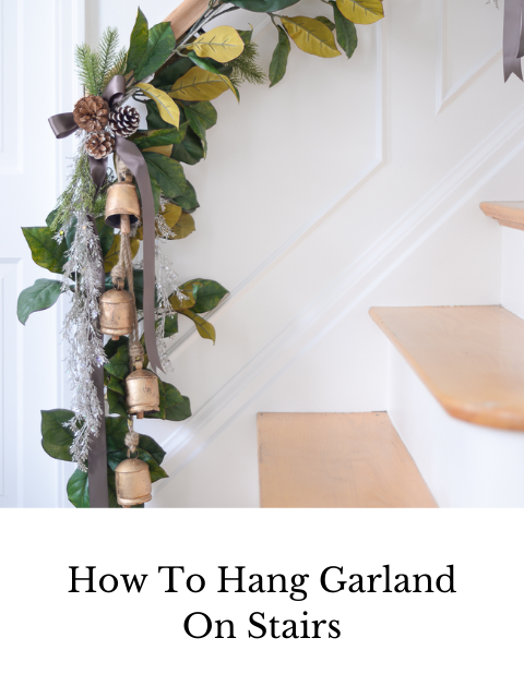 how to hang garland on stairs