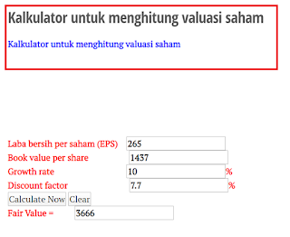 Menghitung harga wajar saham BBRI