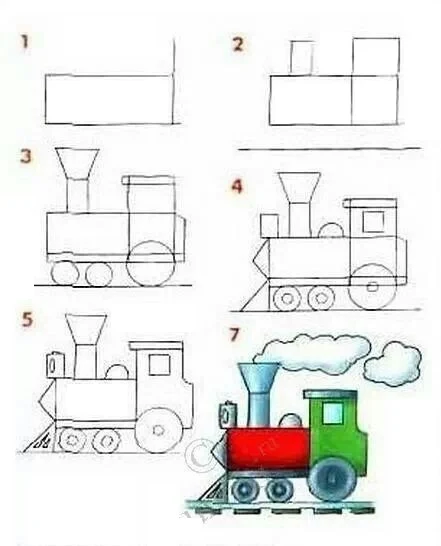 رسم قطار للاطفال