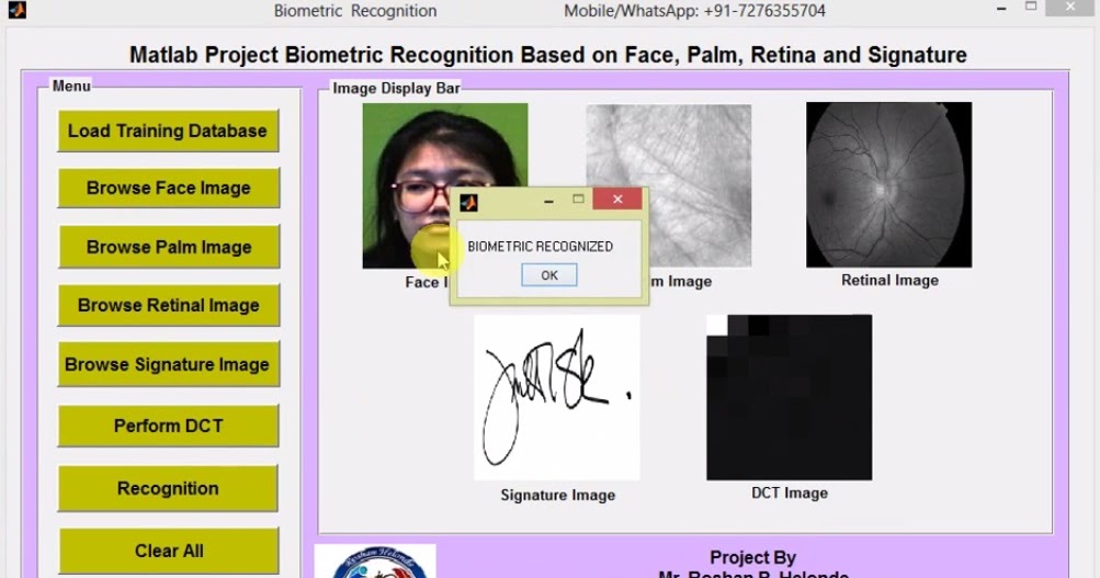 Biometric Recognition Using Face, Palm, Retina and Signature using