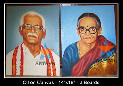 Top Best Professional Oil  Acrylic Canvas Portrait Photo Painting Artist in Hyderabad Telangana INDIA