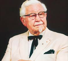 Colonel H. D. Sanders in his trademark white suit