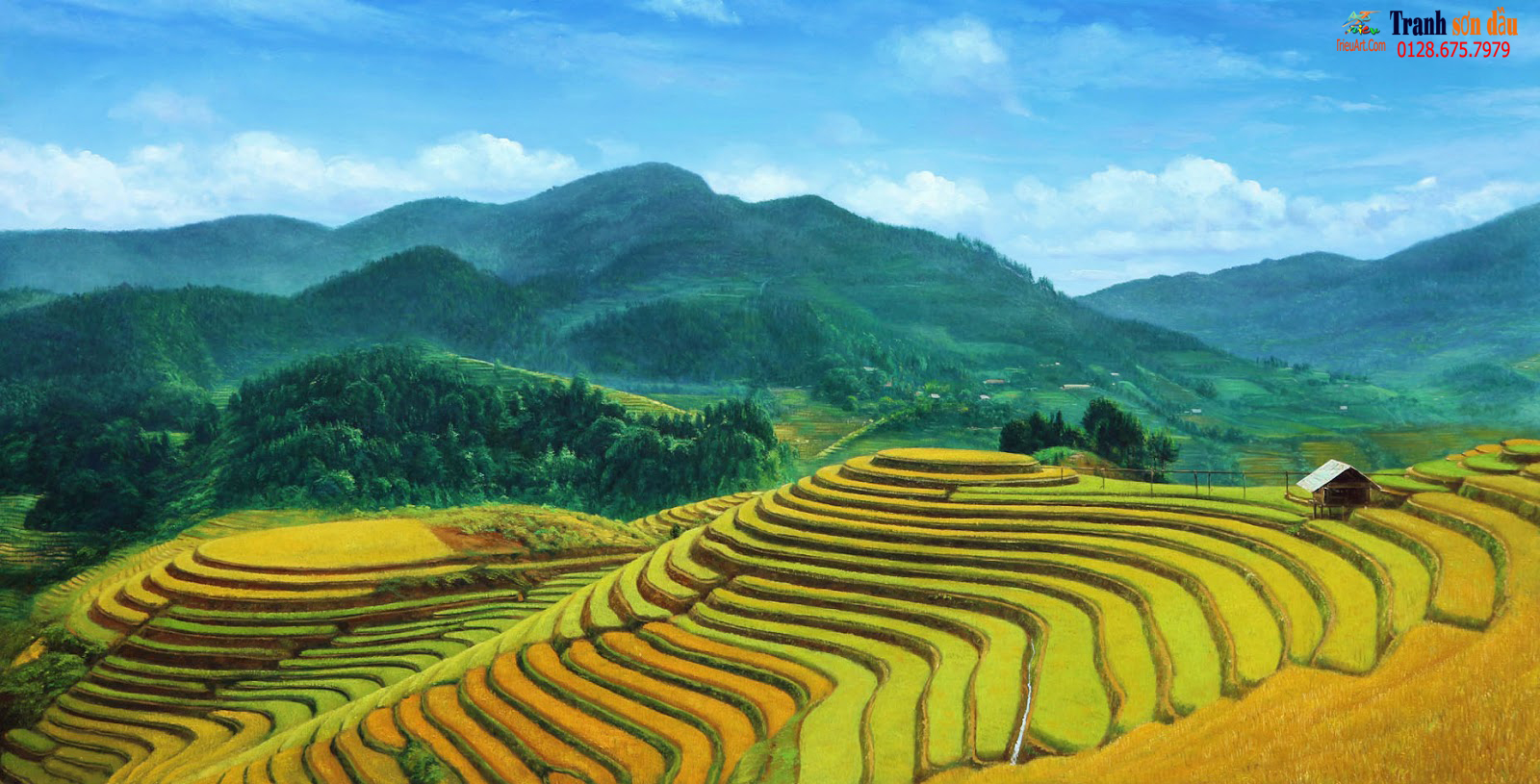Tranh phong cảnh Việt Nam – Ruộng bậc thang
