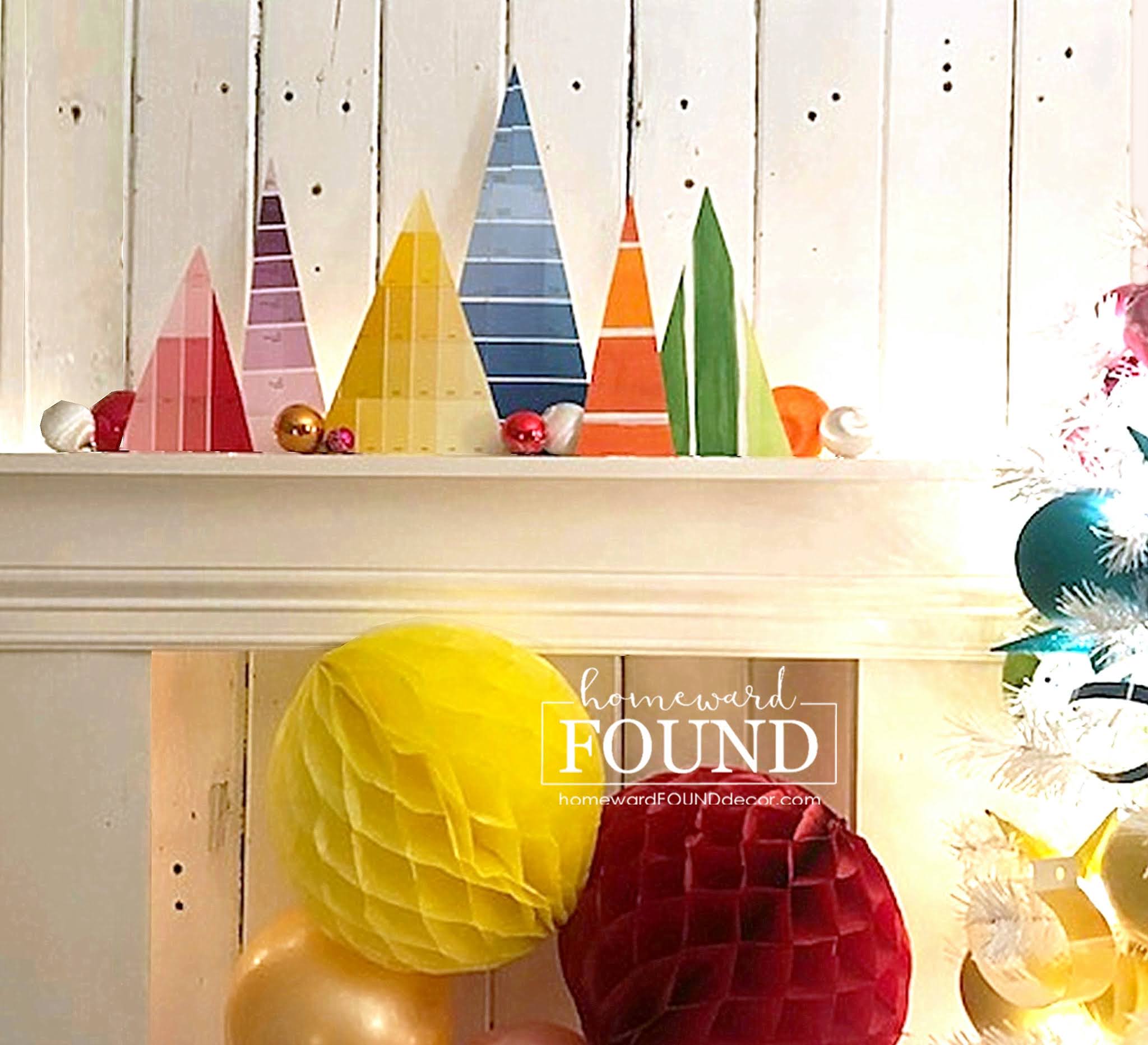 diy paint chip trees homeward found decor