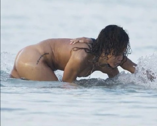 Rihanna nude vacation photos - naked celebrity on the beach.