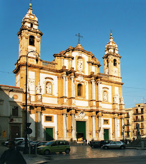 The impressive facade of the church of San Domenico,  the second most important church in Palermo