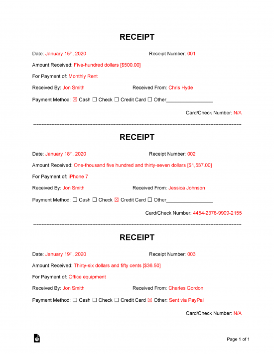 How To Fill Out A Receipt Book Invoice Template