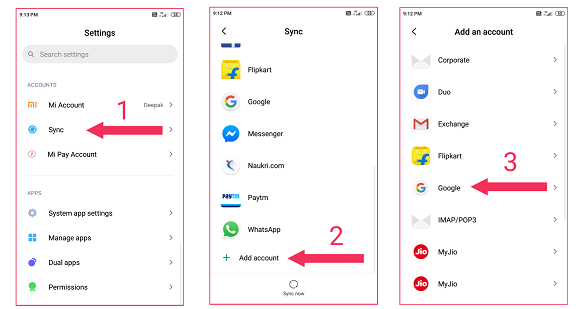 Gmail Id in android phone 