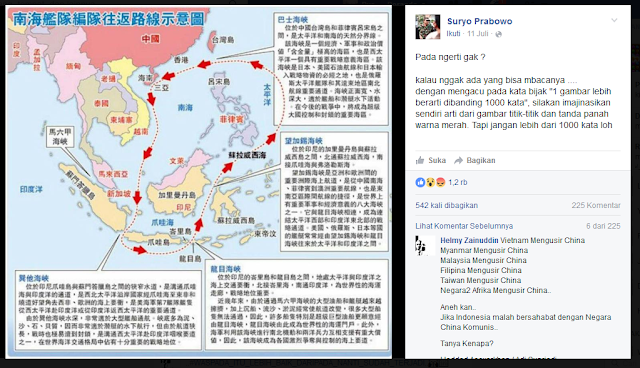 Letjen Suryo Prabowo Posting PETA INDONESIA Berbahasa CHINA Membuat Geger Netizen
