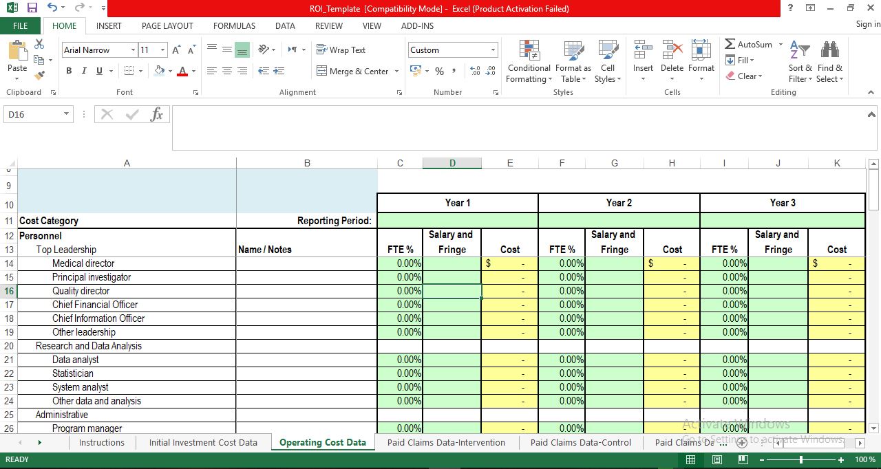 Roi Excel Template Free PRINTABLE TEMPLATES