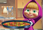 Masha cooking Tortilla Pizza