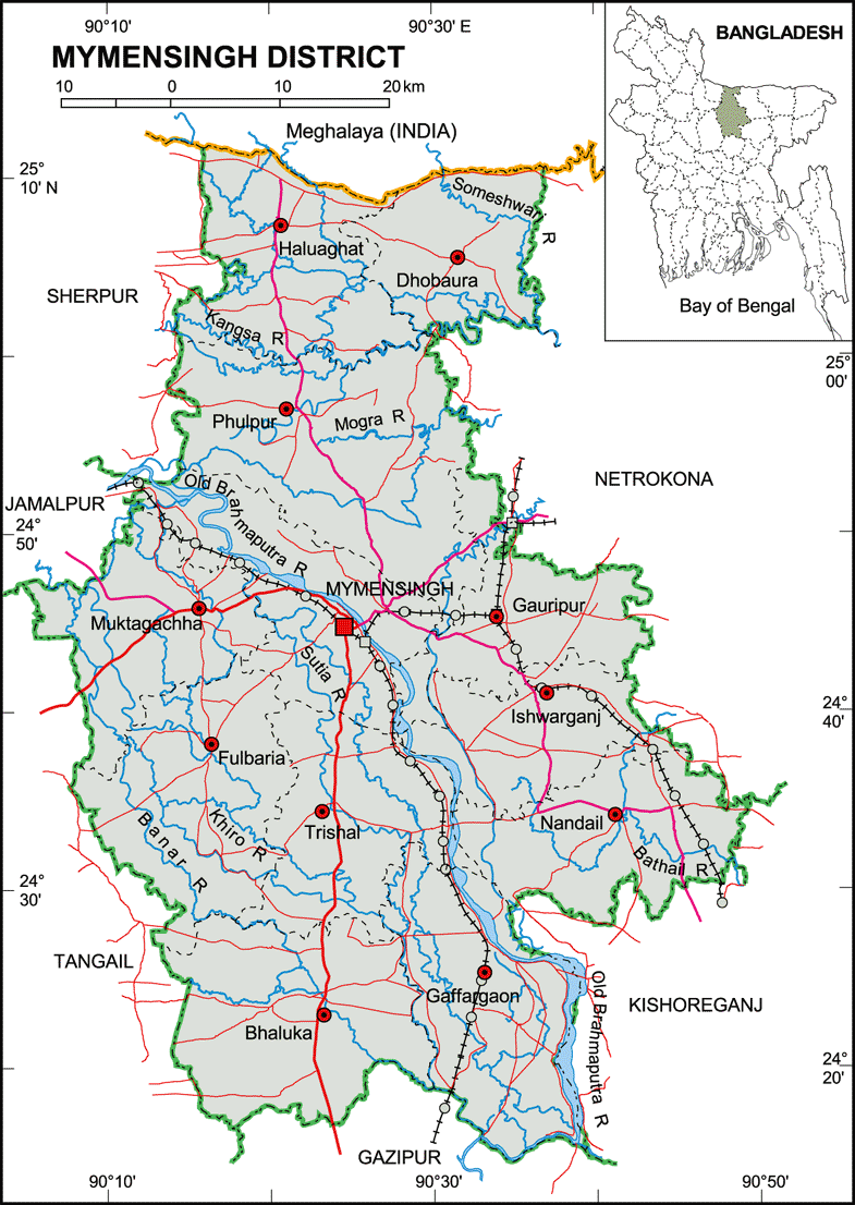 Mymensingh District Map Bangladesh
