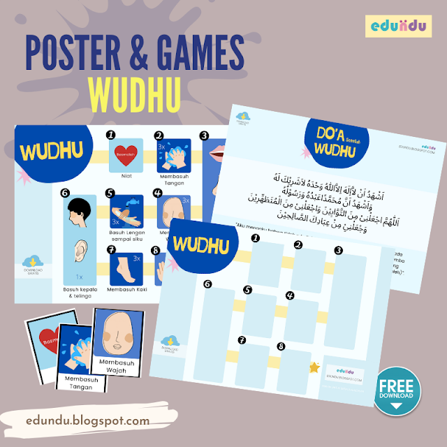 Poster &amp; Games Wudhu Untuk Anak - Printable gratis