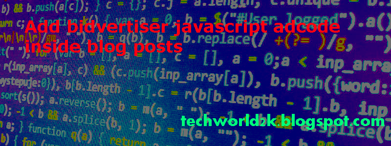 How to add bidvertiser javascript ad codes in the middle of blog post ...