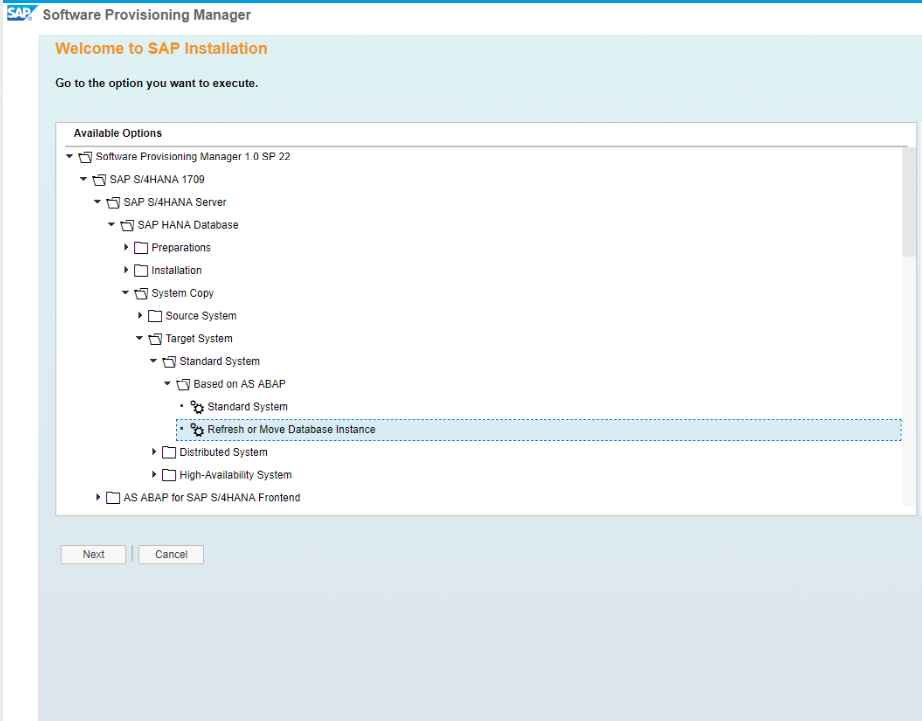 SAP HANA Central Sandbox system via Homogenous System Copy (SAP HANA