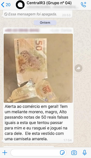 Roncador: Nas redes sociais, o alerta sobre notas falsas!