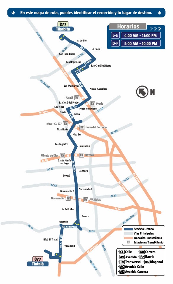 Todo Sobre SITP: C77 TINTALÁ - TIBABITA