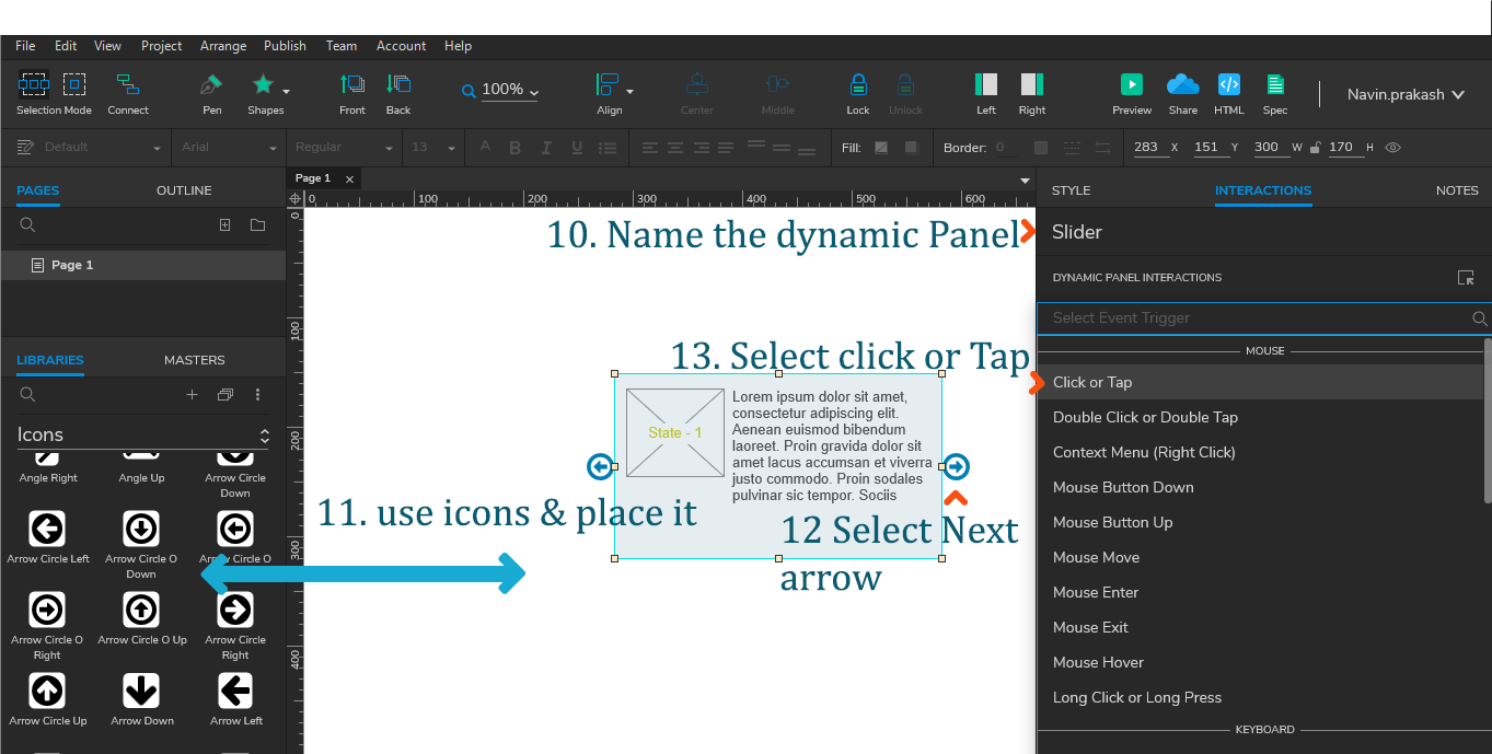 dynamic panel widgets in axure 9