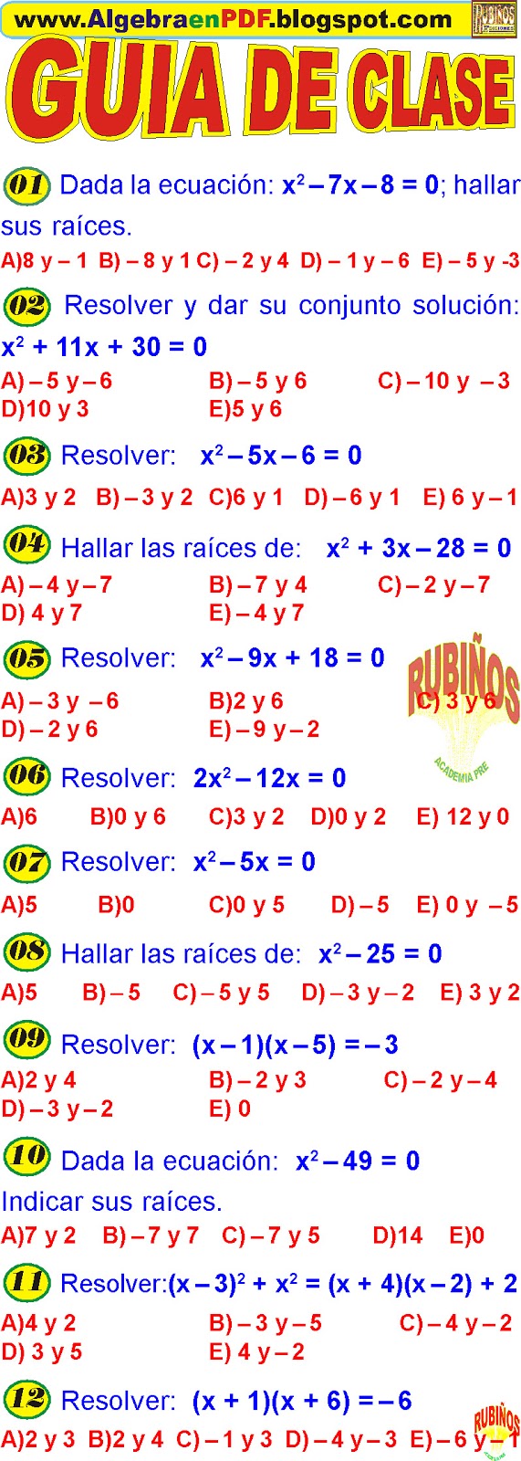 ecuaciones de 2 grado pdf
