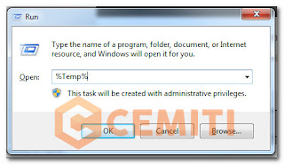 Menghapus Temporary File ( File Sementara ) Menggunakan Manual ( Run Command )