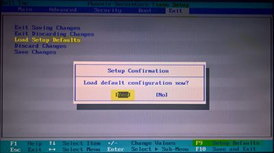 восстановить настройки биоса по умолчанию