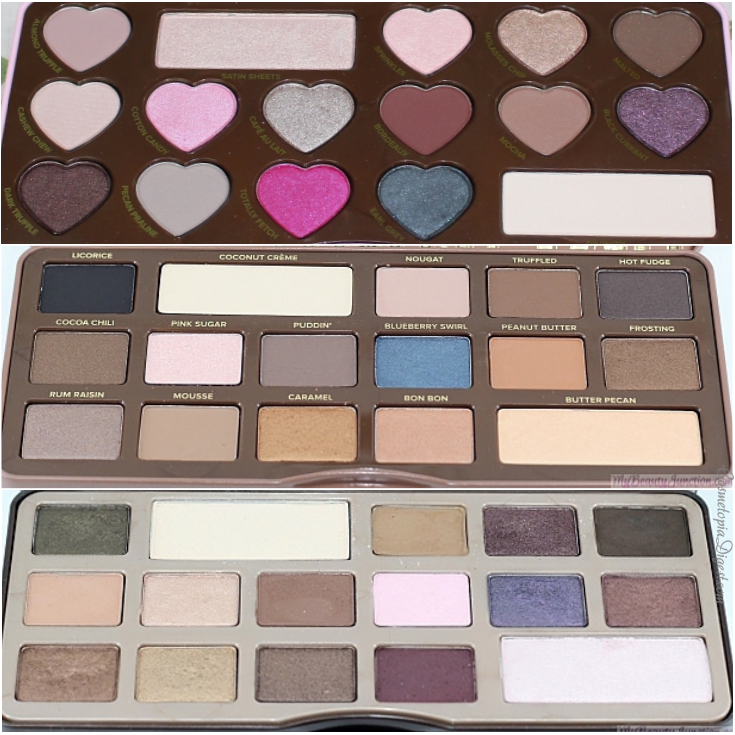Review and swatches of the Too Faced Chocolate Bon Bons Eyeshadow Palette and comparisons with the Semi-Sweet and original Chocolate Bar palettes. 