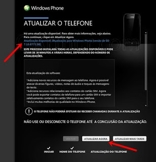 Atualizando windows phone
